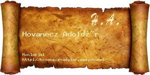 Hovanecz Adolár névjegykártya